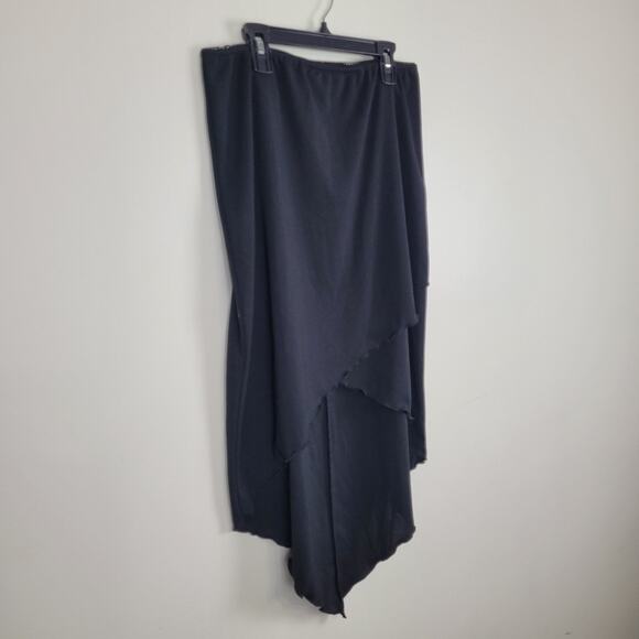 Y2K 90s Vintage Womens Small Black Asymmetrical Handkerchief Hem Skirt Fairycore - Picture 1 of 5